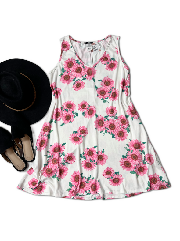 Pink Sunflowers - Swing Dress