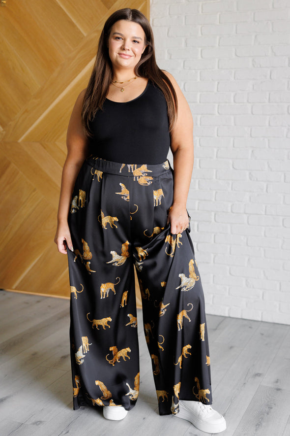 Legendary in Leopard Satin Wide Leg Pants