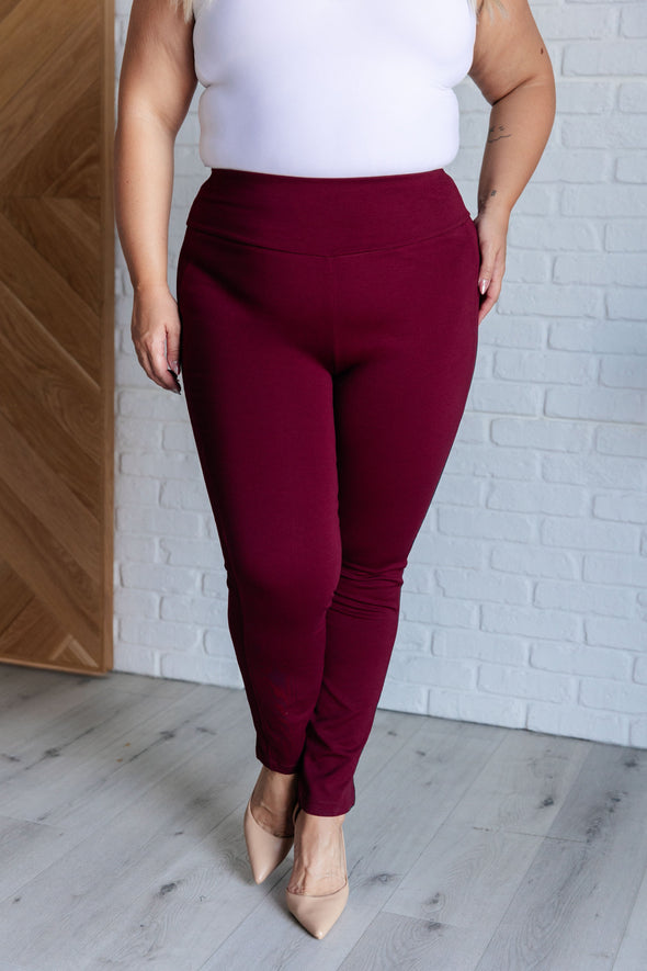 Magic Skinny 28" Pants in Wine