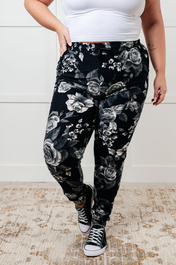 Your New Favorite Joggers in Rose Print