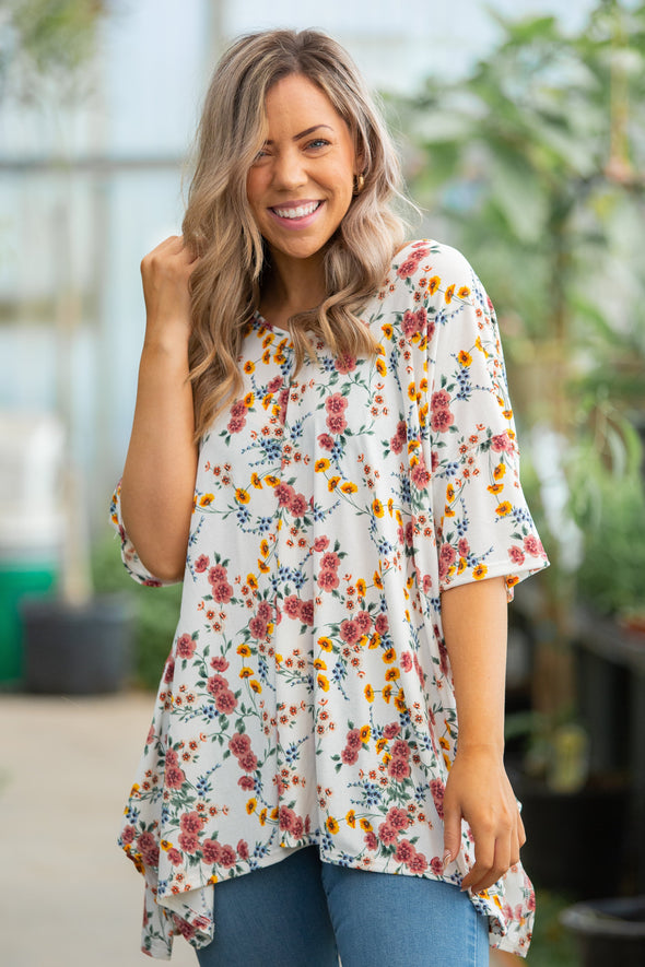 Spring Blossoms Short Sleeve Top
