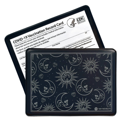 Vaccination Card Holder / Protector - Moon and Sun