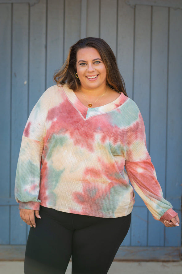 Fall Foliage Waffle Knit Top