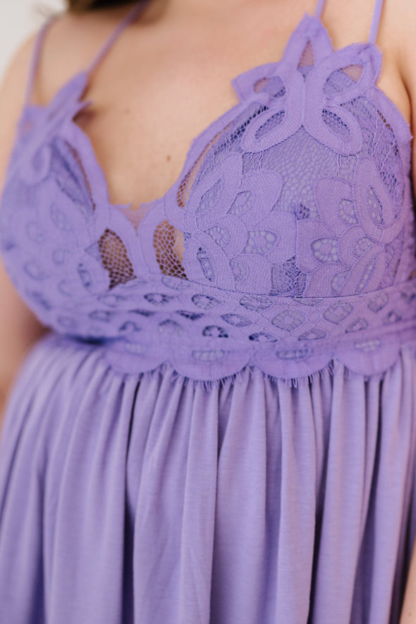In The Spotlight Crocheted Cami- Purple