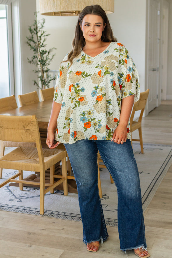 Good Morning Floral V-Neck Blouse