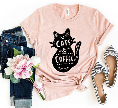 DT0176 Cat And Coffee Shirt