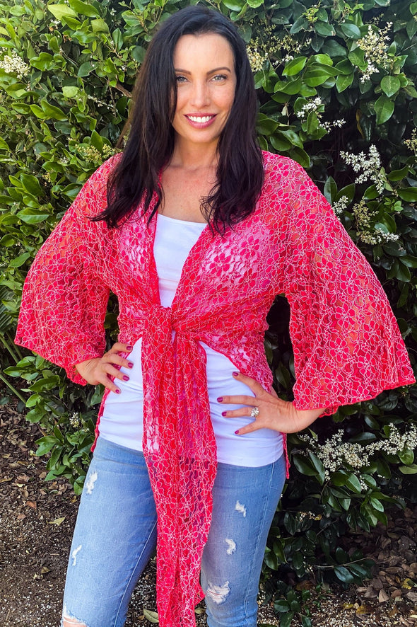 Lace Floral Kimono
