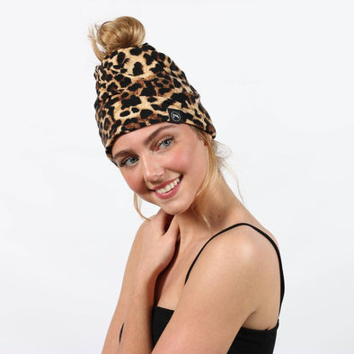 Large Leopard Peek-a-Boo Beanie