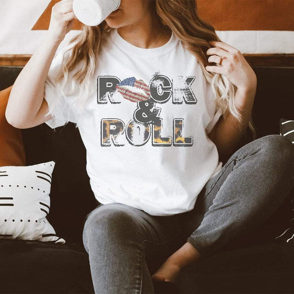 Rock n Roll Patriotic Graphic T-Shirt - PA111