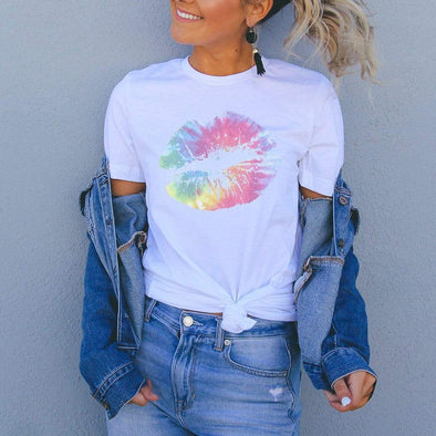 Tie-Dye Lips Graphic T-Shirt